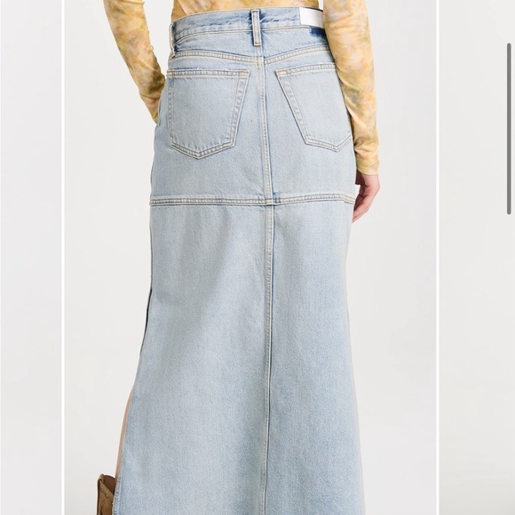 RE/DONE Women’s Mid Rise Split Denim Maxi Skirt Ripped Tide Boho Chic Sz 26 NWT - Picture 3 of 13
